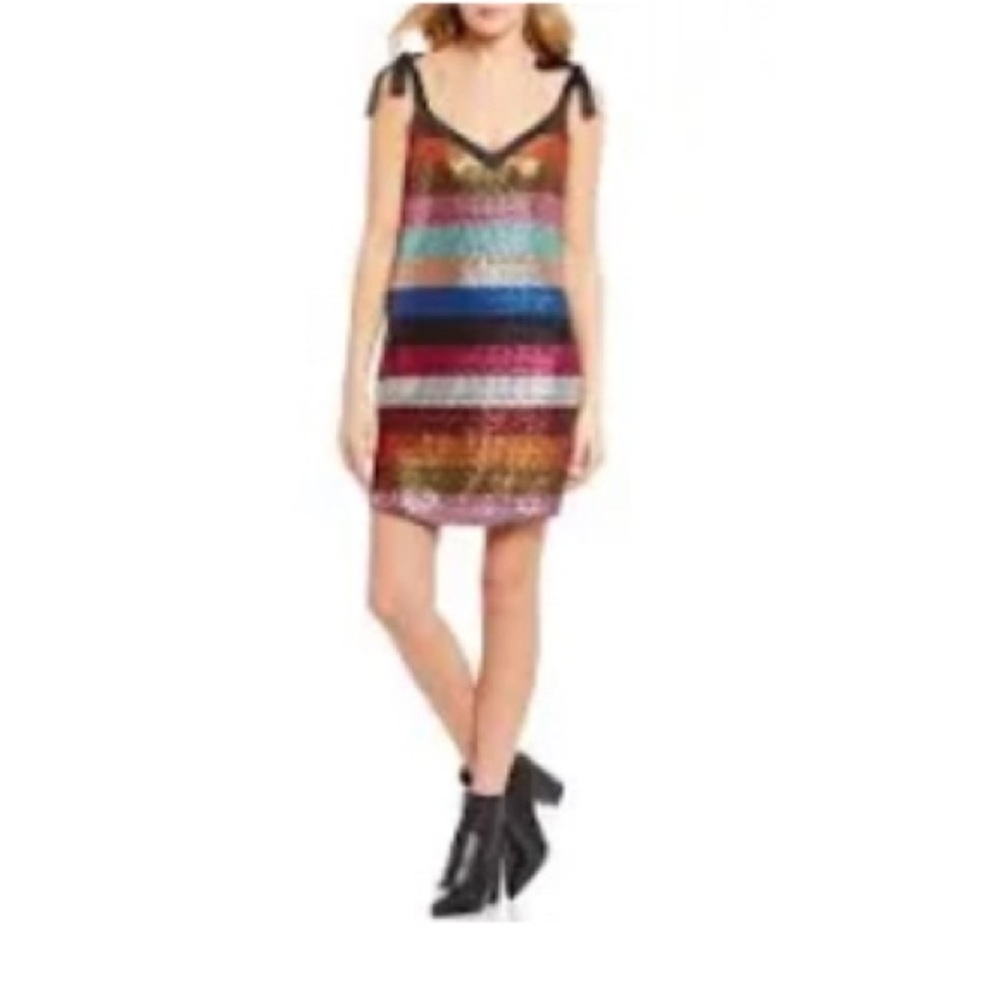 ERAS TOUR Gianni Bini Tie Strap Sequin Dress